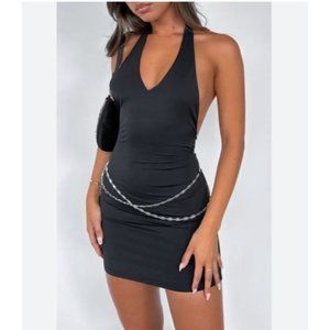 White Fox Gimme That Mini Halter Black Dress Size Medium